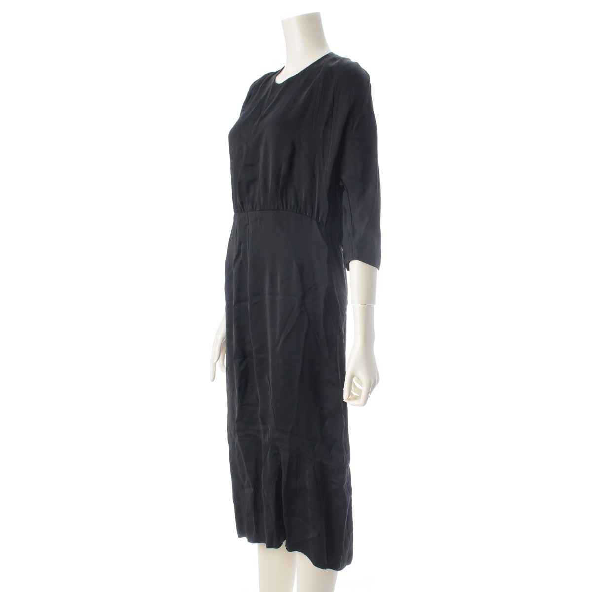 PRADA Viscose 7/8 sleeve, dart, gathered, asymmetrical, modified design. one piece tops skirts black 36