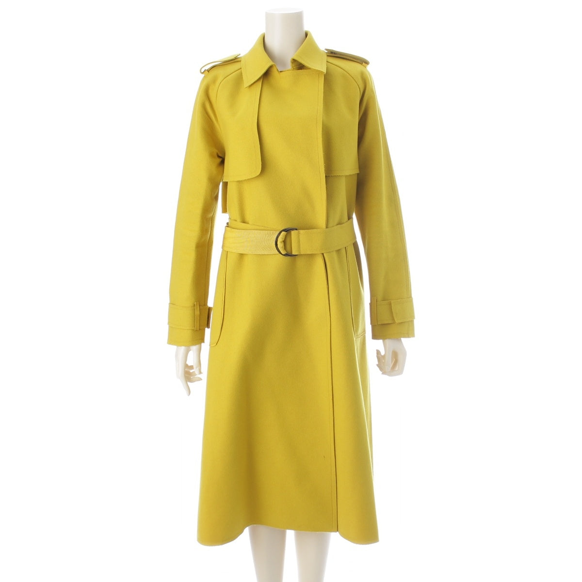 LANVIN en Bleu wool Switch Transform trench coat outer yellow 38