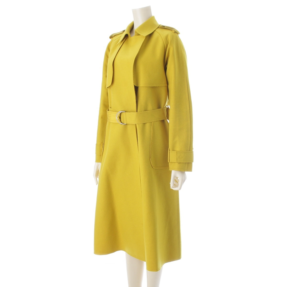 LANVIN en Bleu wool Switch Transform trench coat outer yellow 38