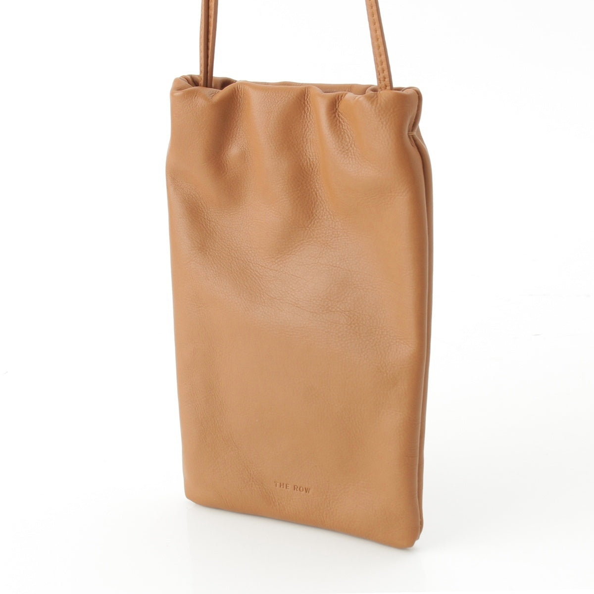 THE ROW BOURSE Phone Case leather Pouch Shoulder Bag W1418 taupe brown