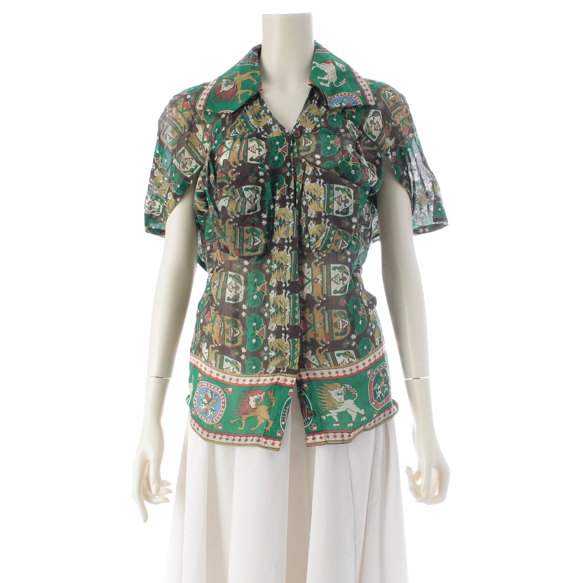BERNHARD WILLHELM Archive Fairy Animal All-over Print Irregular Shape Short sleeve shirt tops multicolor 34