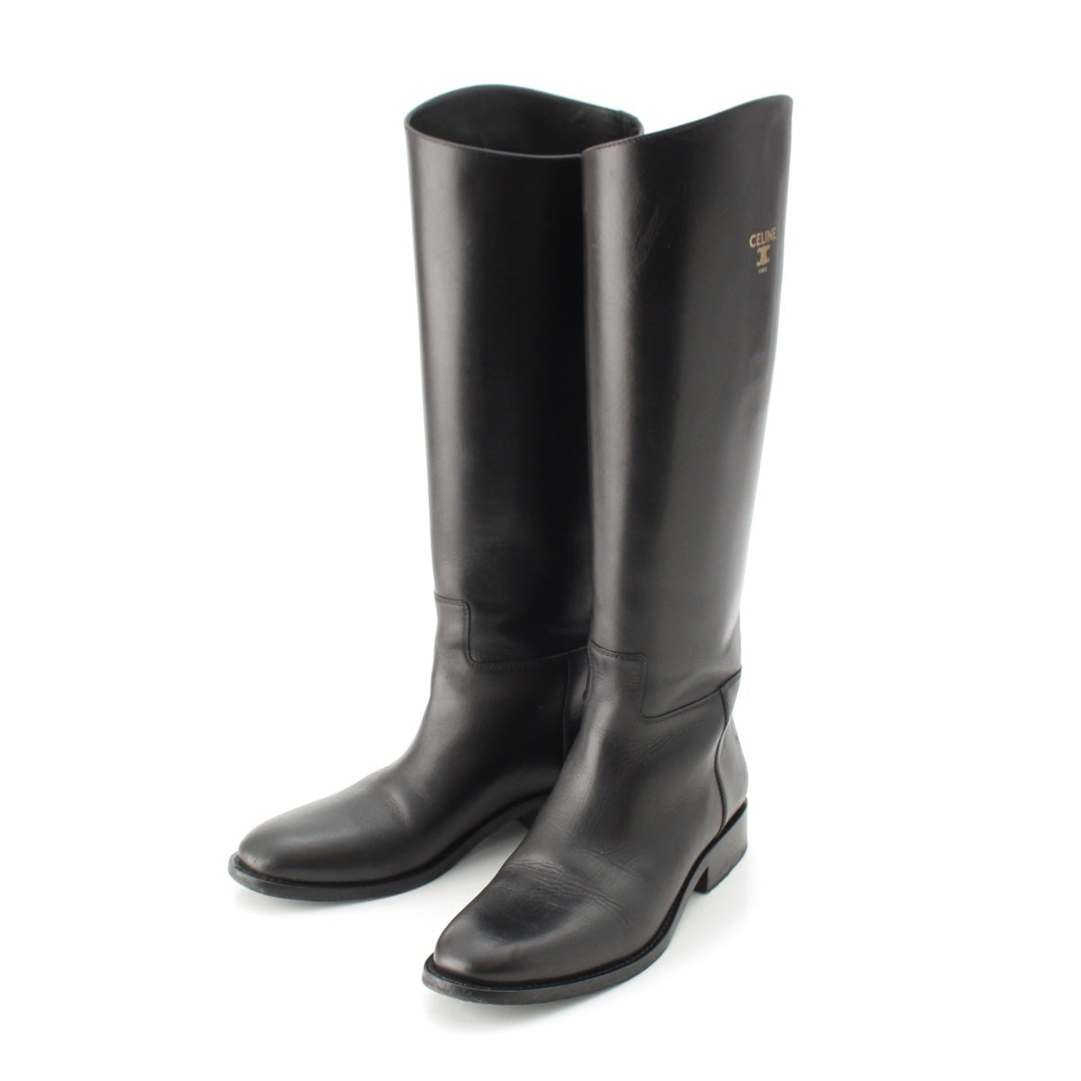 CELINE Logo Anais Riding boots shoes black 40