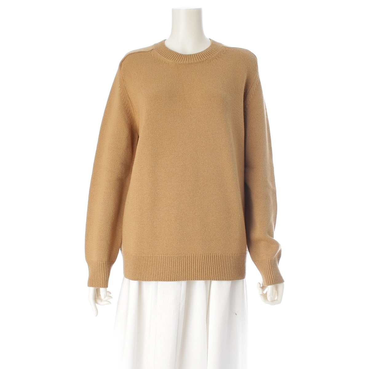 BOTTEGAVENETA wool Crew neck knit sweater tops 648380 beige S