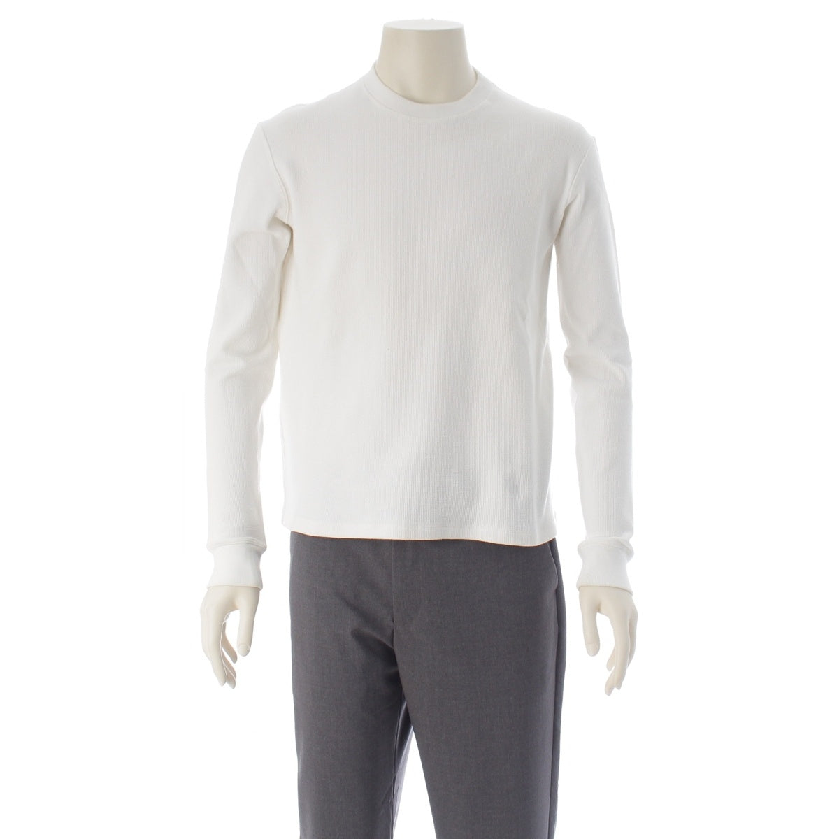 BOTTEGAVENETA cotton Waffle Jersey Long-sleeved T-shirt Cut Top 649056 white XS
