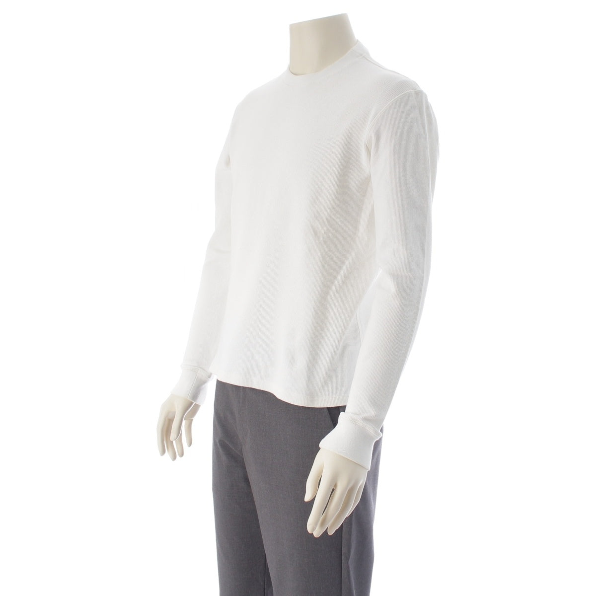 BOTTEGAVENETA cotton Waffle Jersey Long-sleeved T-shirt Cut Top 649056 white XS