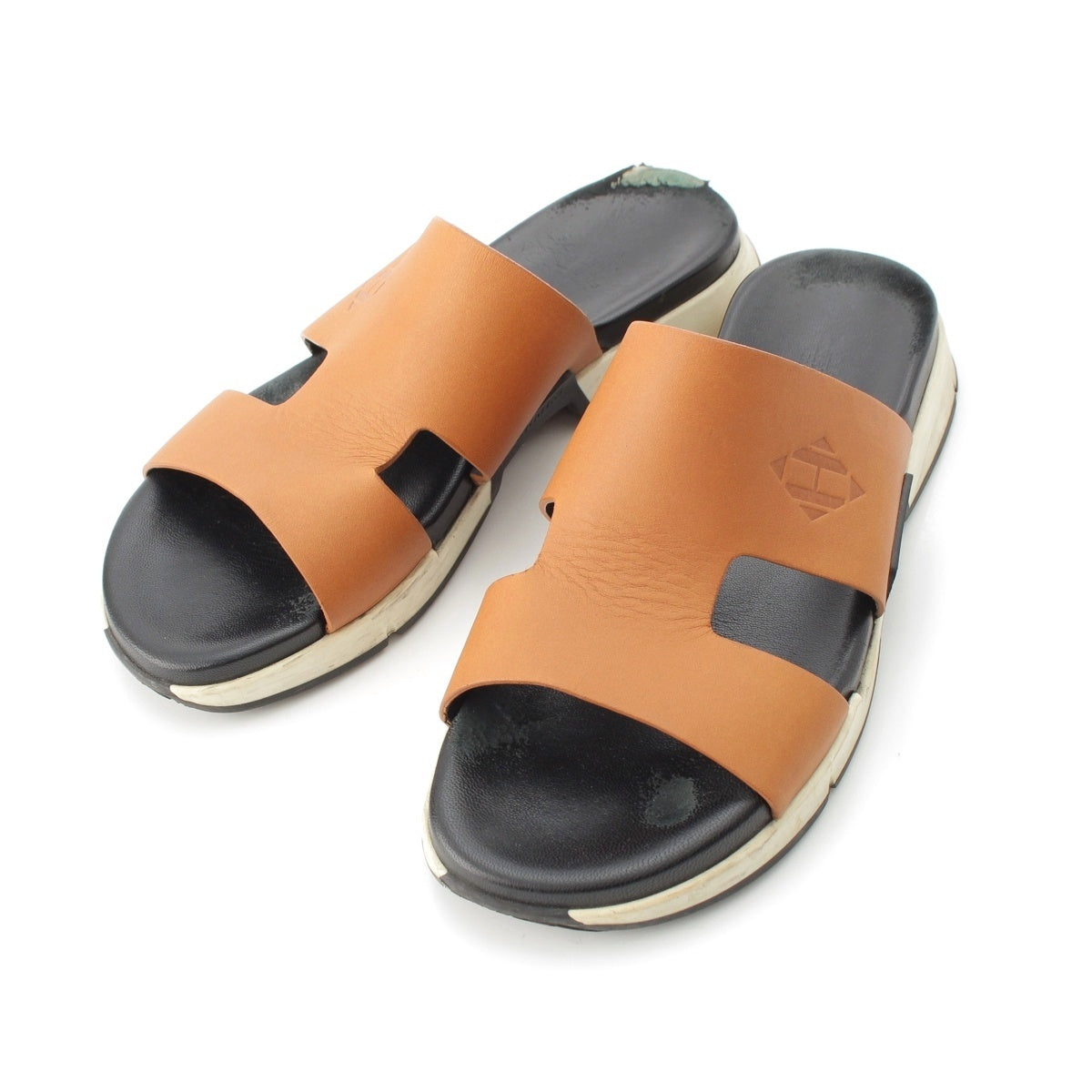 HERMES Varadero leather Sandals 192540ZH Brown 40