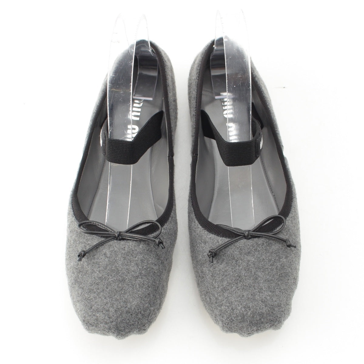 MIUMIU Elan Wool felt Flat shoes Ballet shoes gray 38