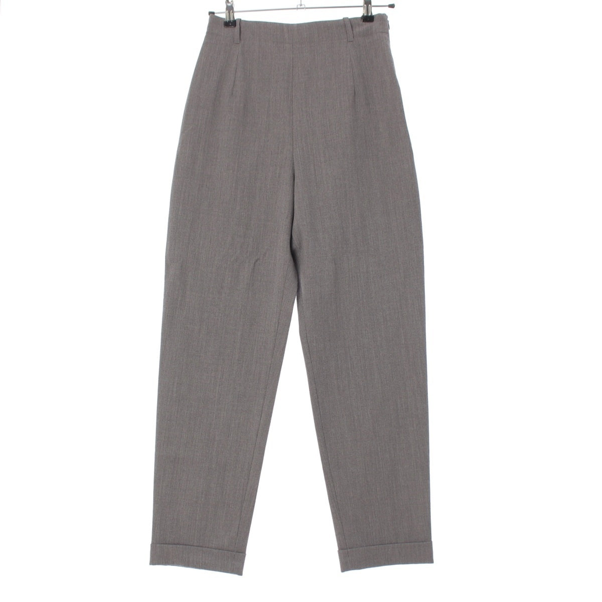 HERMES Vintage side zip wool Spandex Double Pants Slacks Bottoms gray 40
