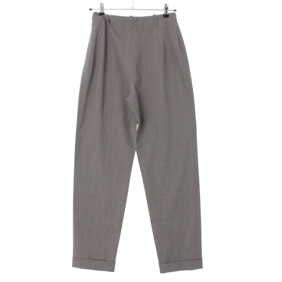 HERMES Vintage side zip wool Spandex Double Pants Slacks Bottoms gray 40