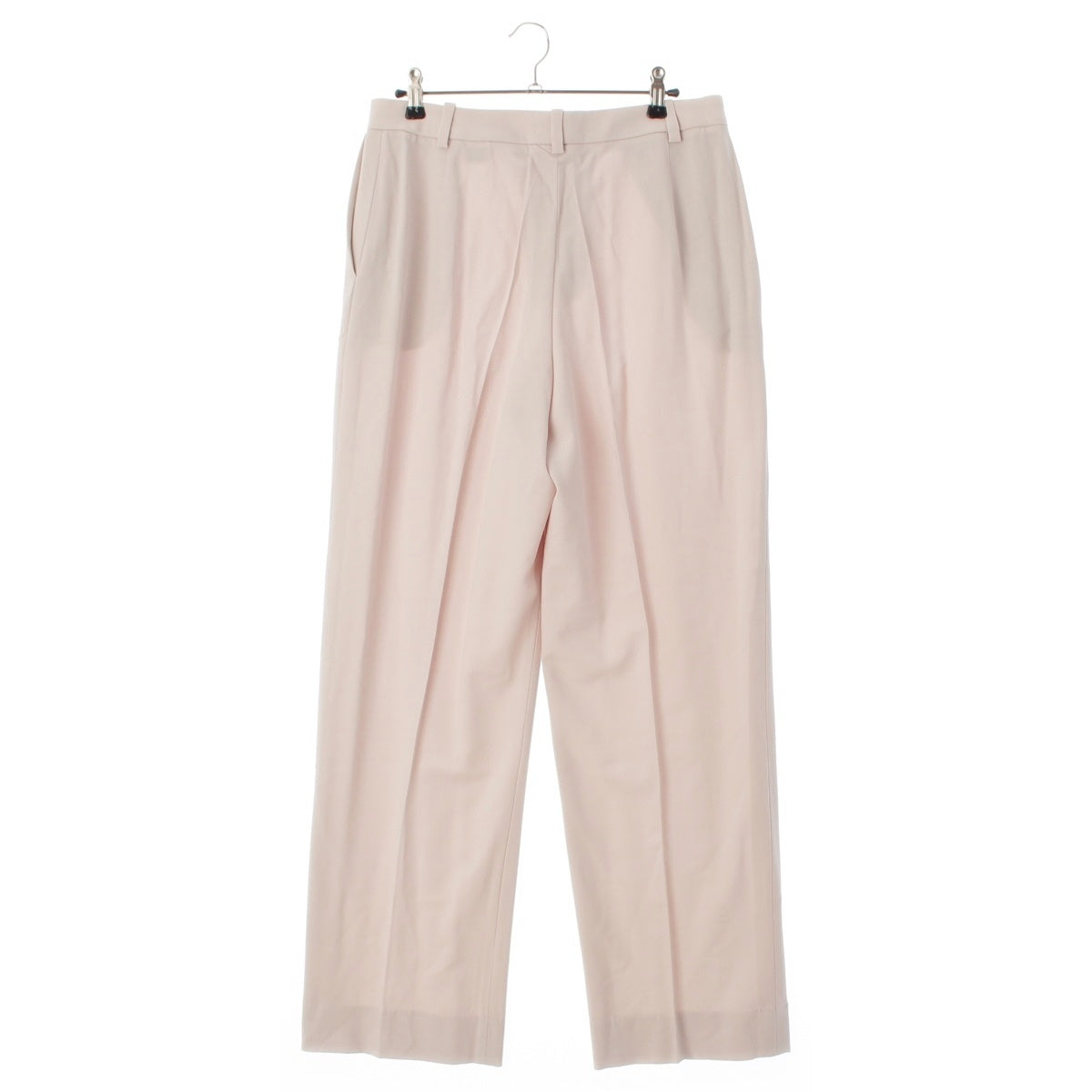 HERMES summer wool H logo button slacks Pants light gray off white 40