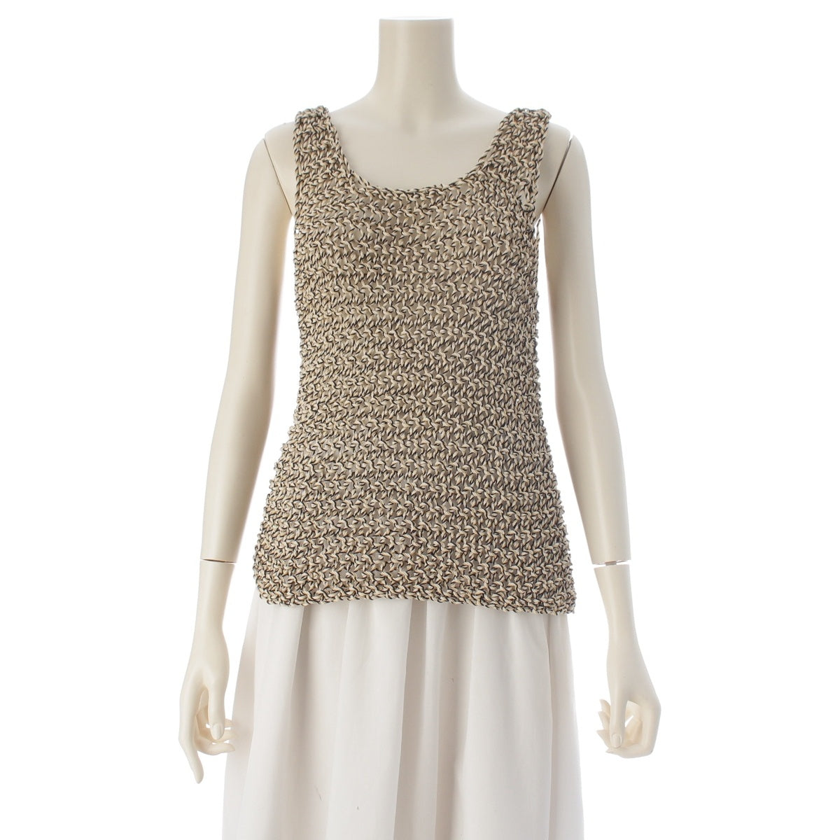 BOTTEGAVENETA No sleeve knit Best 784852 beige XS