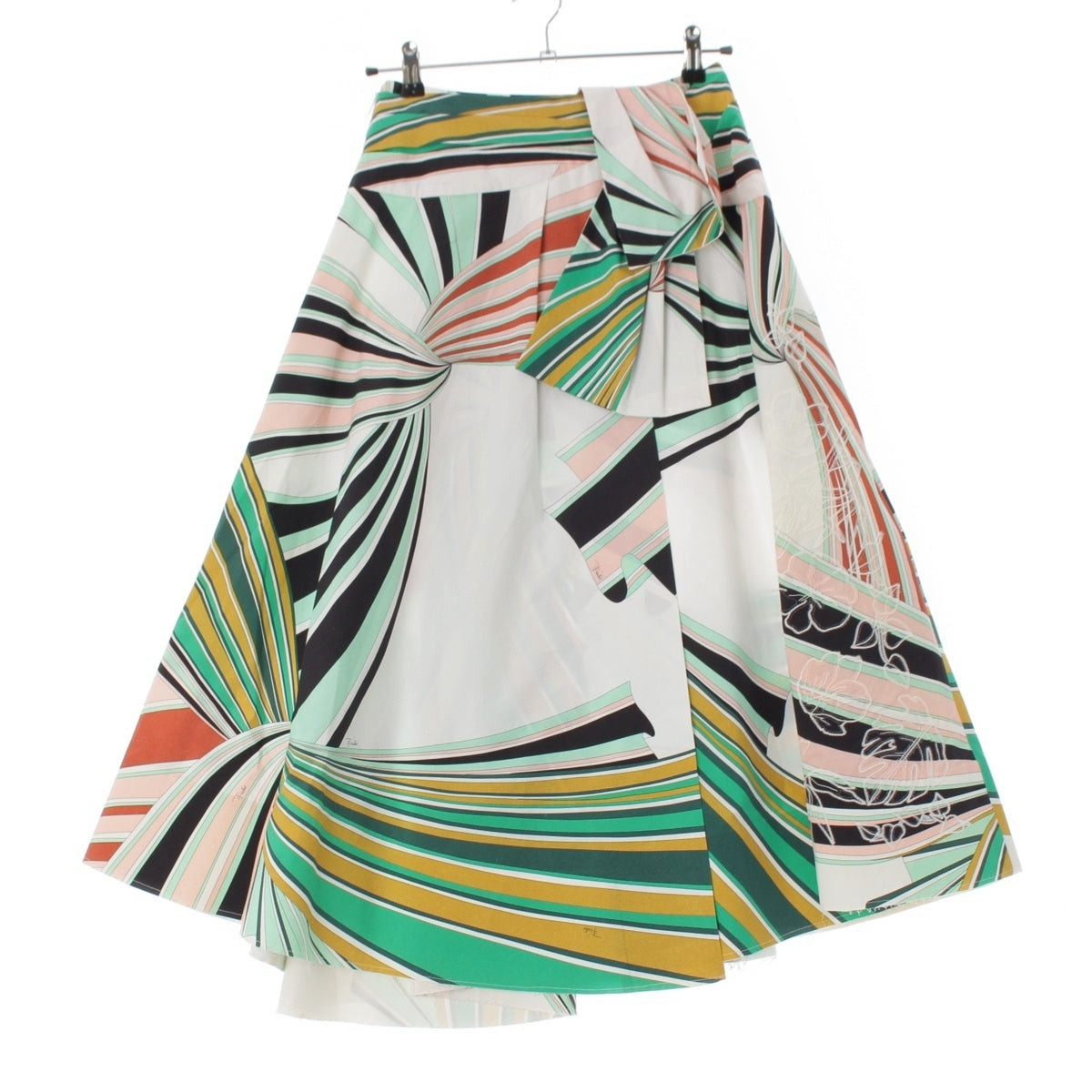 Emilio Pucci cotton Whole pattern embroidery skirt Bottoms 71RV50 Multicolor Green Pink
