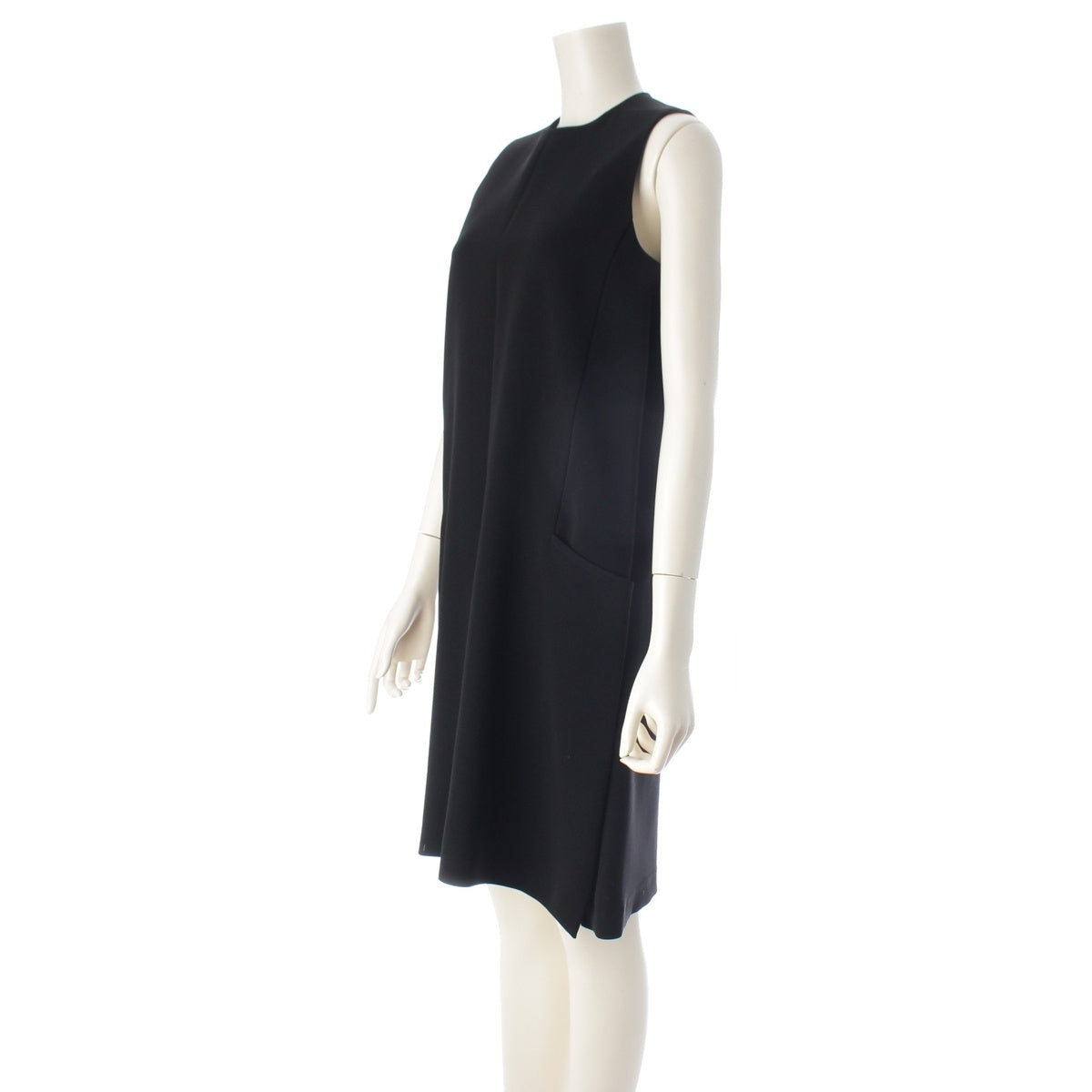 YOKO CHAN No sleeve one piece Side slit knee-length YCD-215-179 black 36