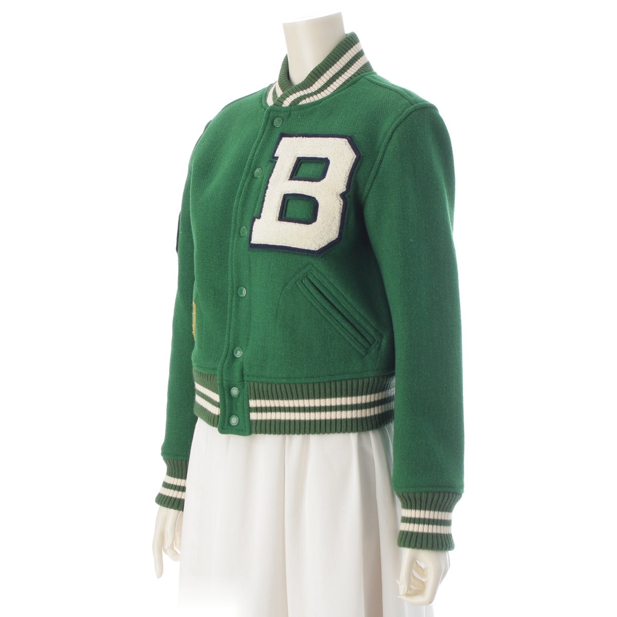 MADISON BLUE COMPACT STADIUM BOMBER wool cotton nylon Stajan Jackets, outerwear, blousons MB234-1003 Green white 1