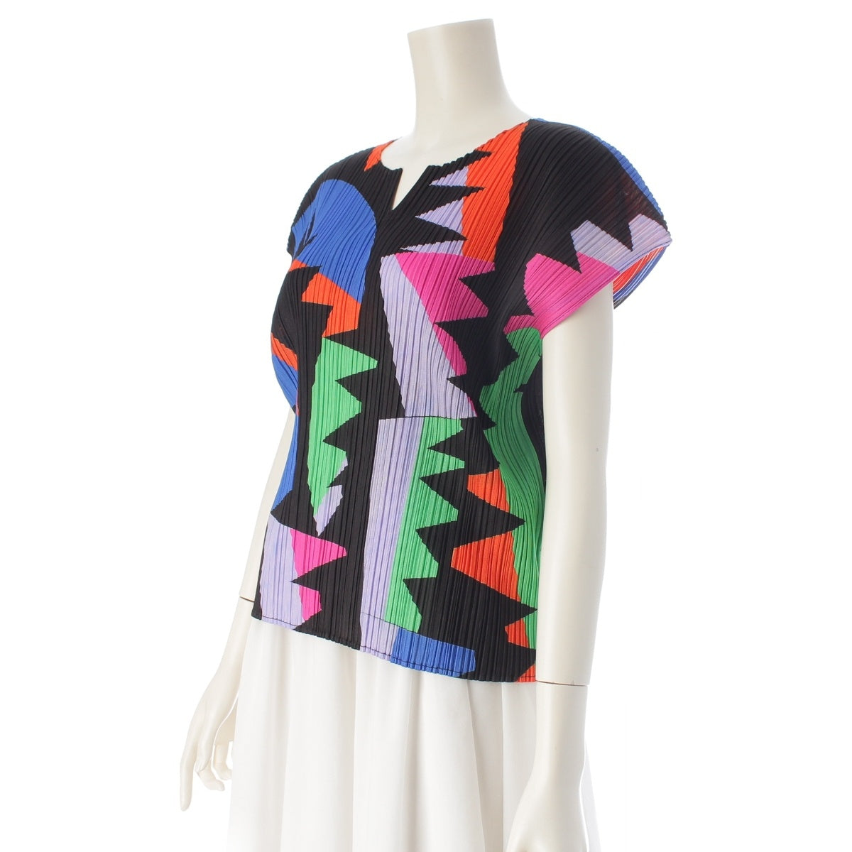 ISSEY MIYAKE ZIGZAG Overall handle Cut Short sleeve PP11-JK723 multicolor 3