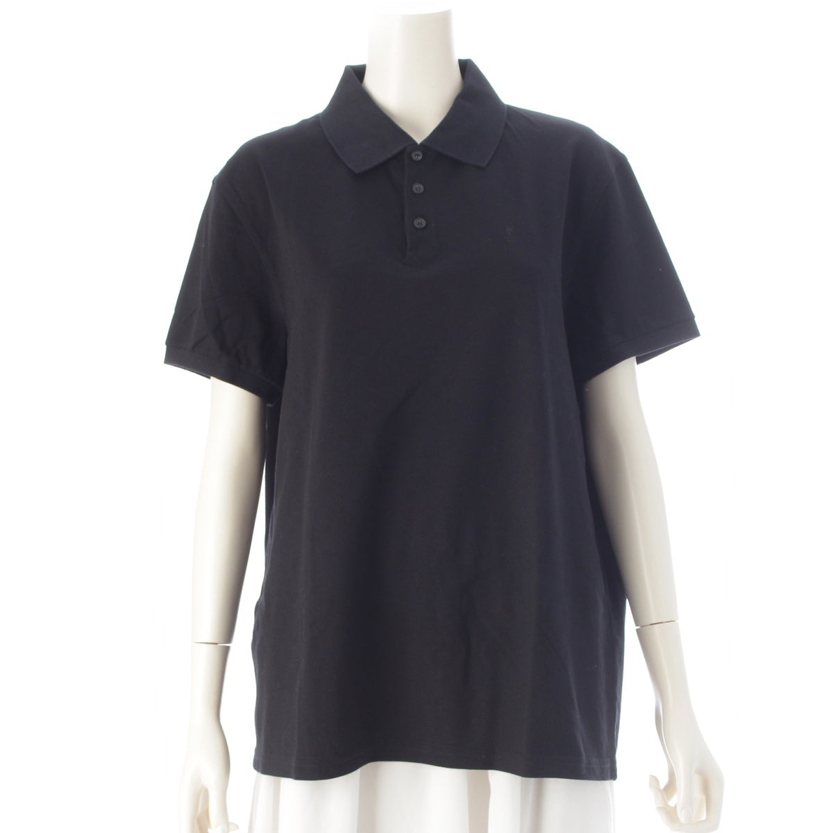 SAINT LAURENT PARIS YSL logo short-sleeved shirt Polo shirt tops 554052 black L