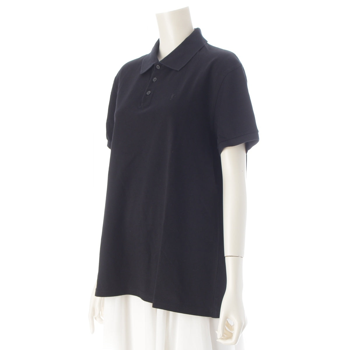 SAINT LAURENT PARIS YSL logo short-sleeved shirt Polo shirt tops 554052 black L