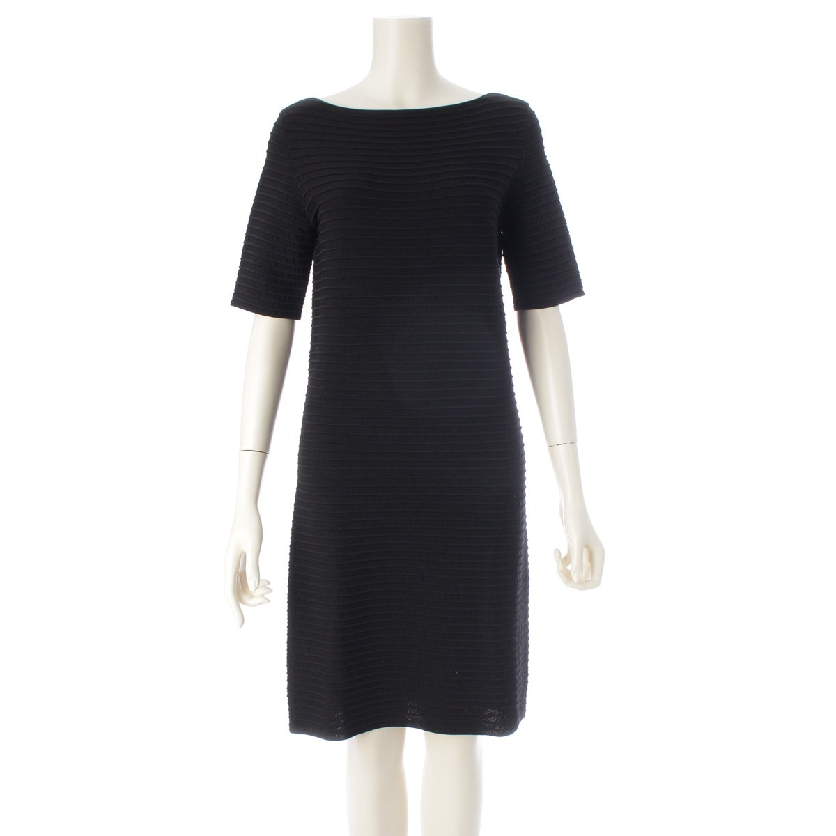 GUCCI Rayon Crew neck knit with striped pattern one piece black L