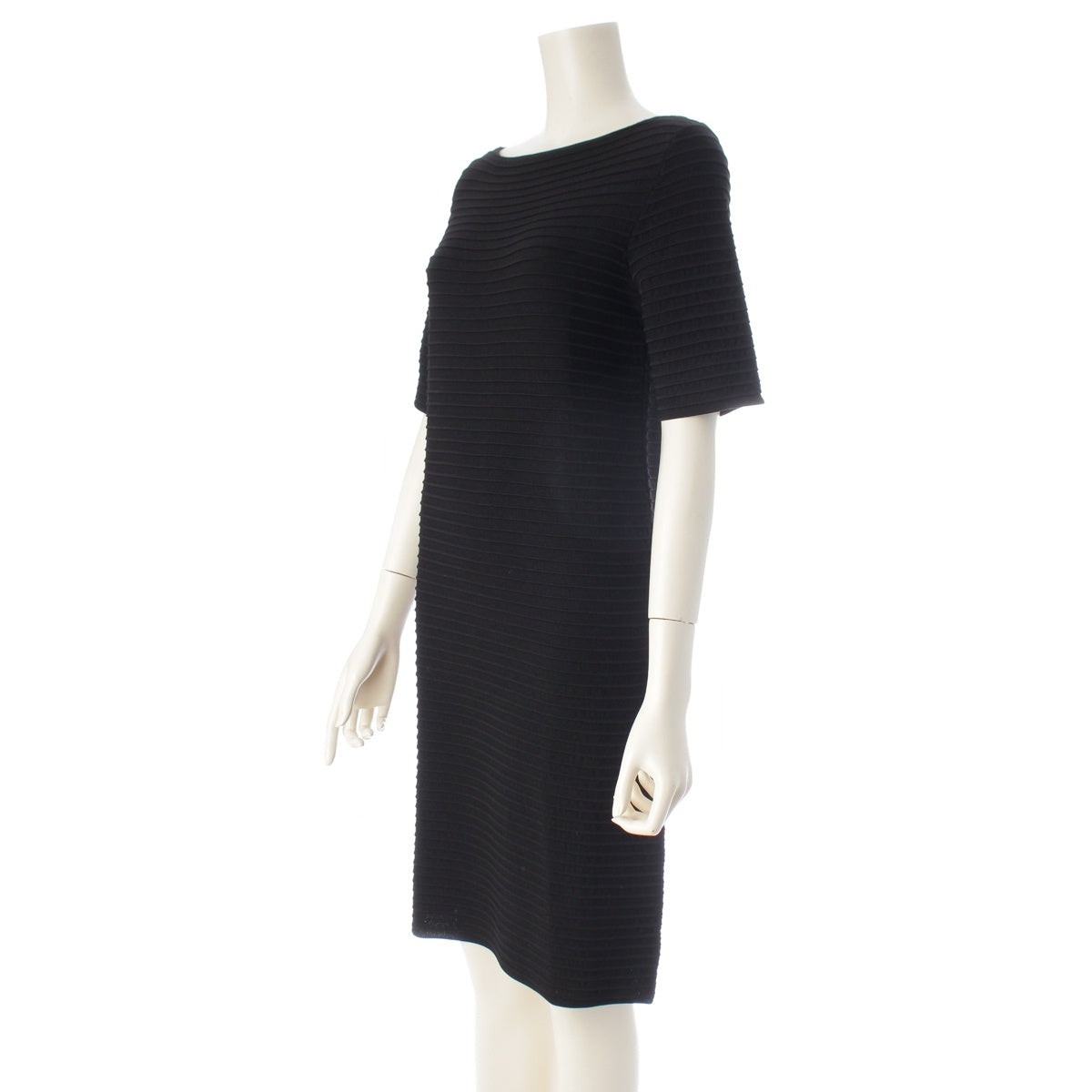 GUCCI Rayon Crew neck knit with striped pattern one piece black L