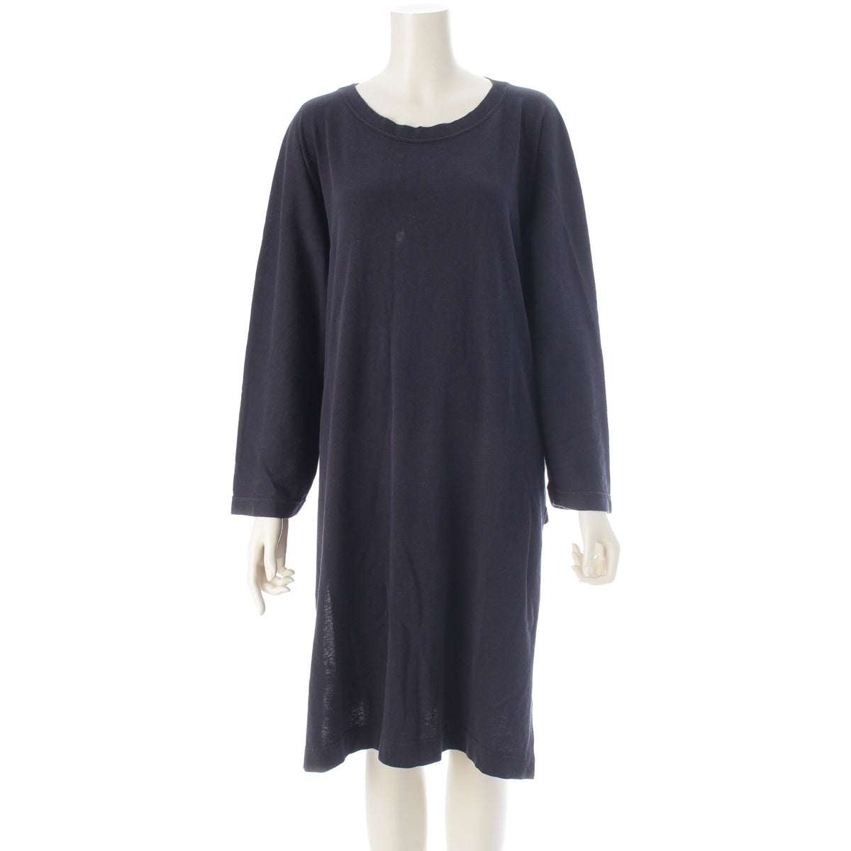 ISSEY MIYAKE PERMANENTE 80s Logo Slit Long Sleeve T-Shirt Cut tops VY11106 Navy M