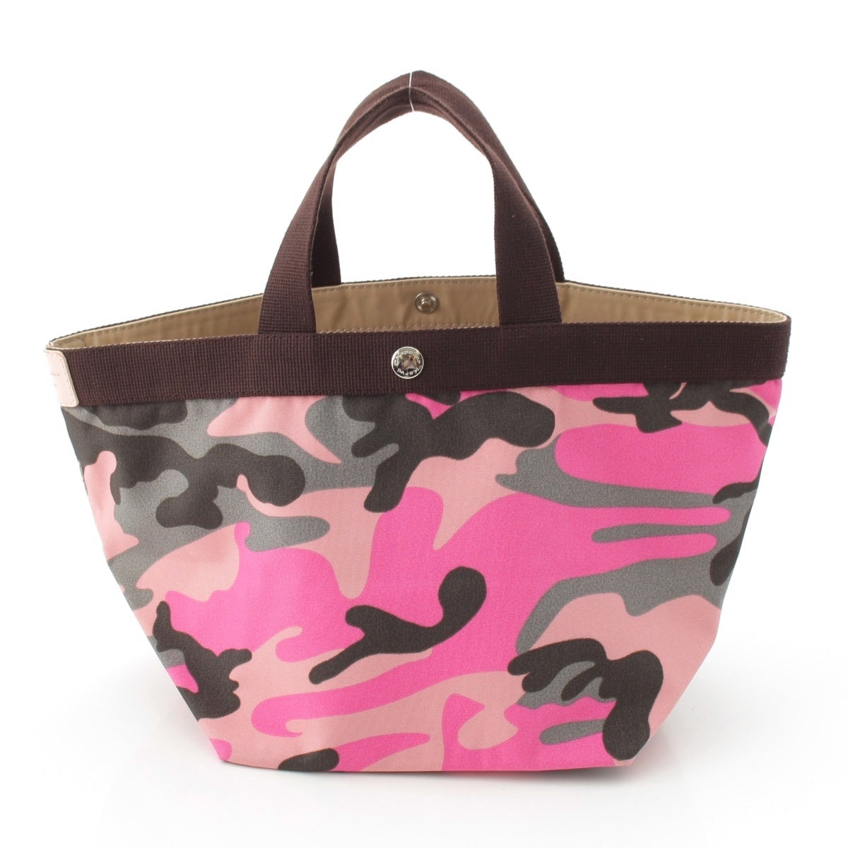 Herve Chapelier Cordura nylon Boat-shaped camouflage Tote Bag 舟型 pink M