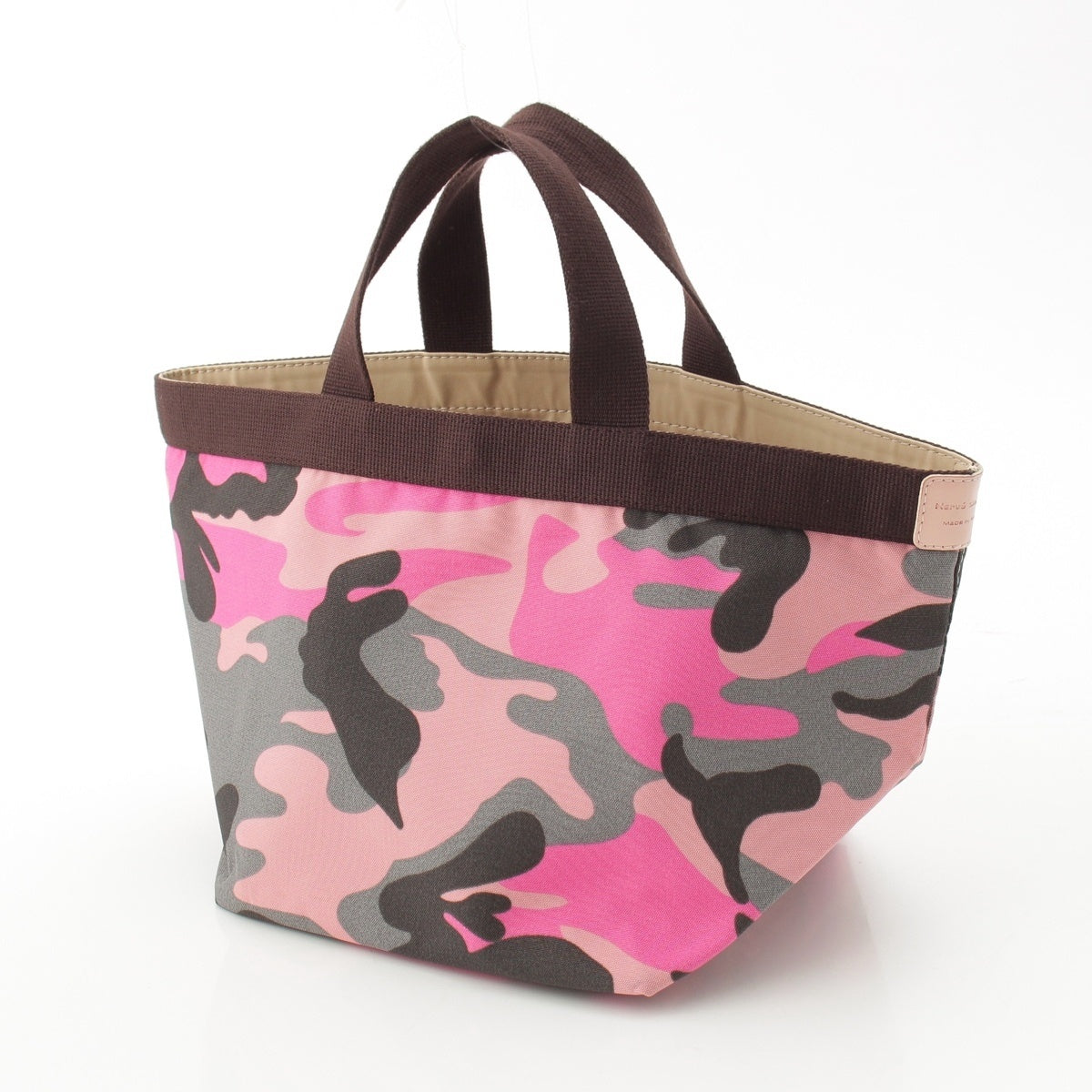 Herve Chapelier Cordura nylon Boat-shaped camouflage Tote Bag 舟型 pink M