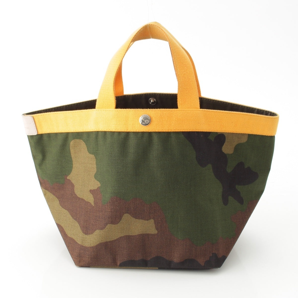 Herve Chapelier Cordura nylon Boat-shaped camouflage Tote Bag Khaki orange M