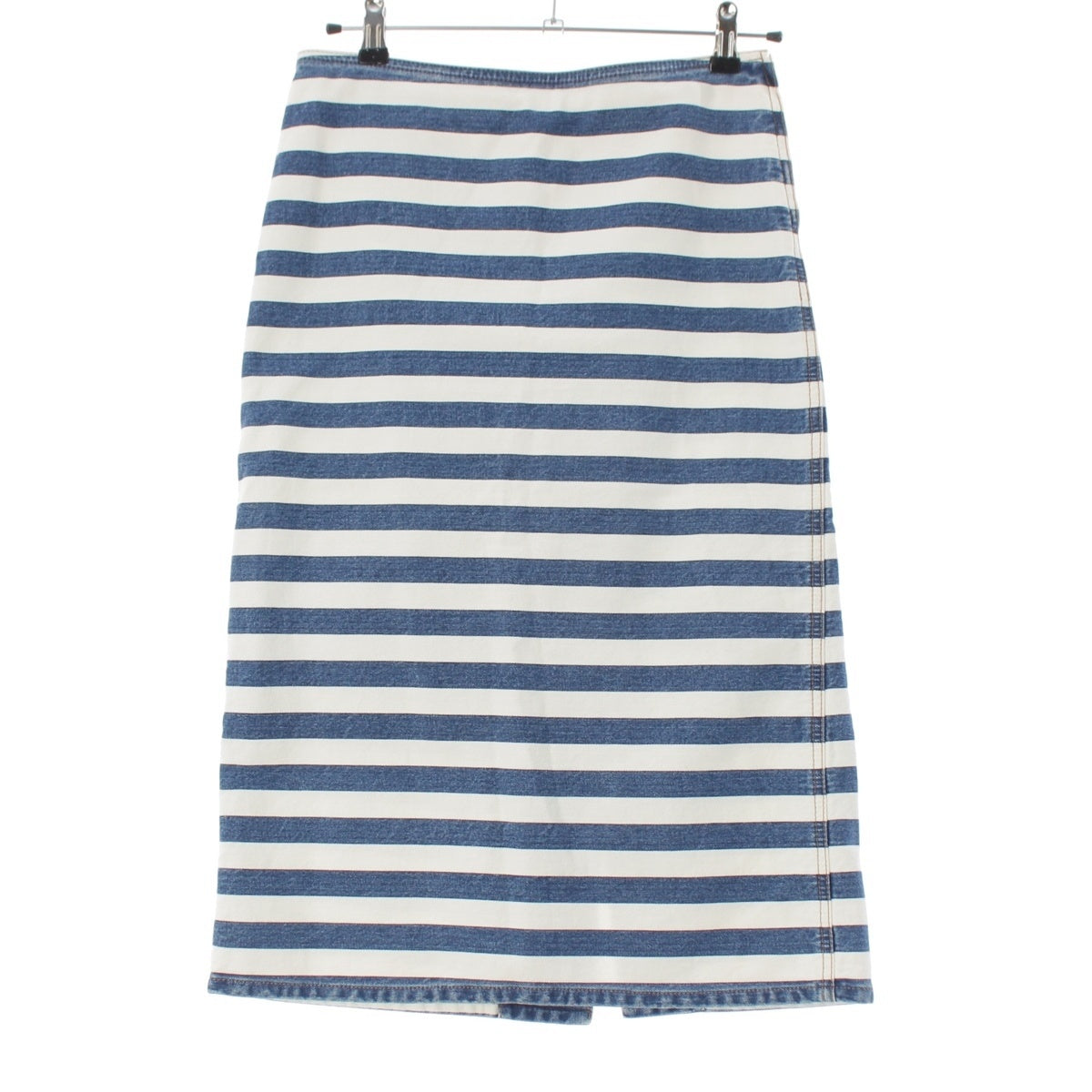 PRADA cotton Plate Border Pattern skirt Bottoms GFD160 White blue 38