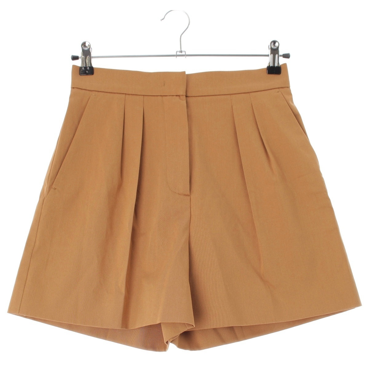 MAX MARA Stretch Cotton Satin TABACCO Shorts Pants Bottoms 26111410126 Brown IT38