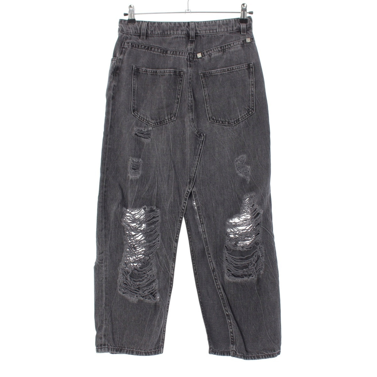 Givenchy Cotton denim Distressed finish, slit skirt Bottoms black 36