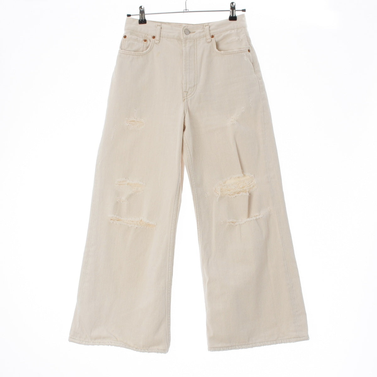 Acne studios Split White denim cotton damage Pants Bottoms A00390 white EUR 26 30