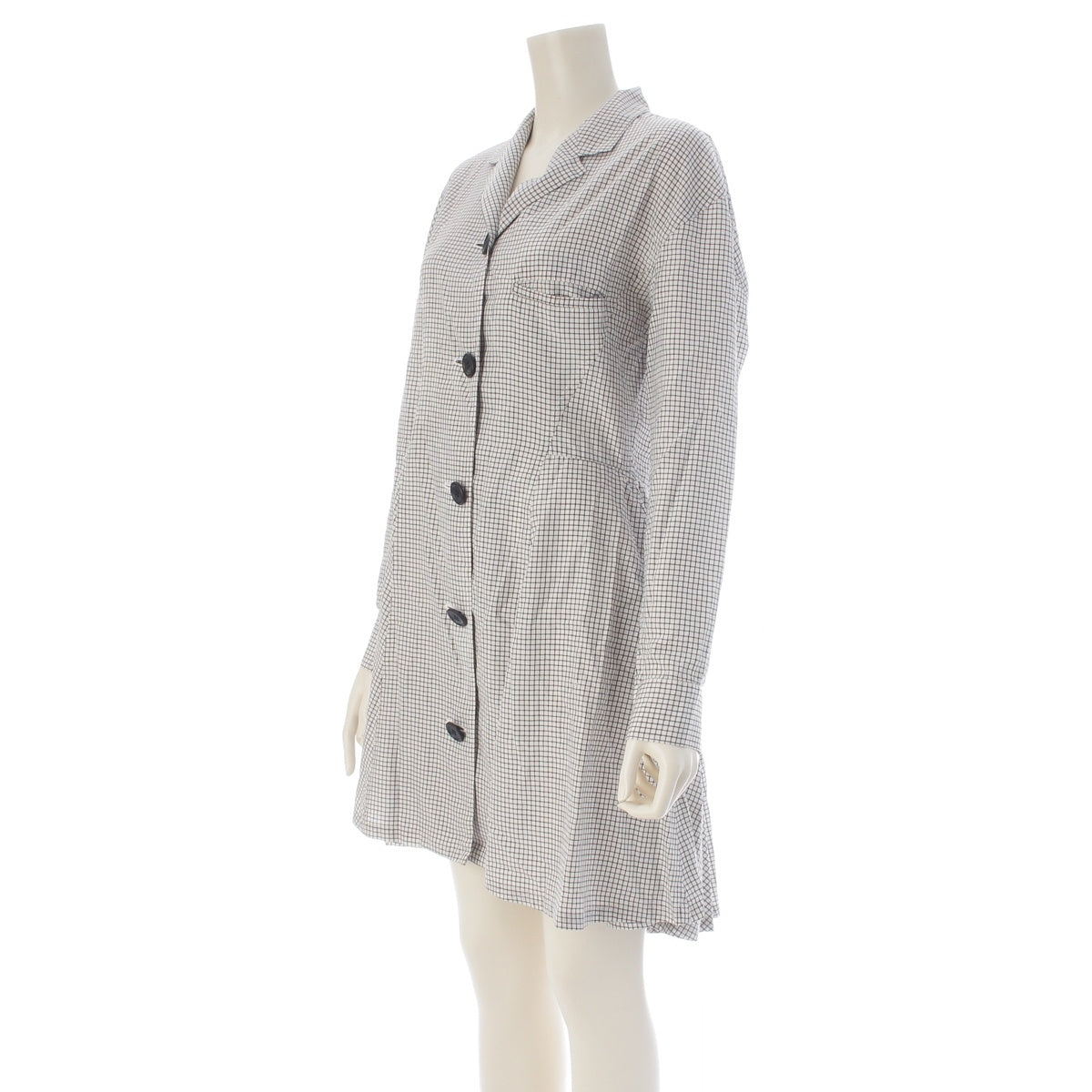 Yohji Yamamoto silk Gothic check one piece white M