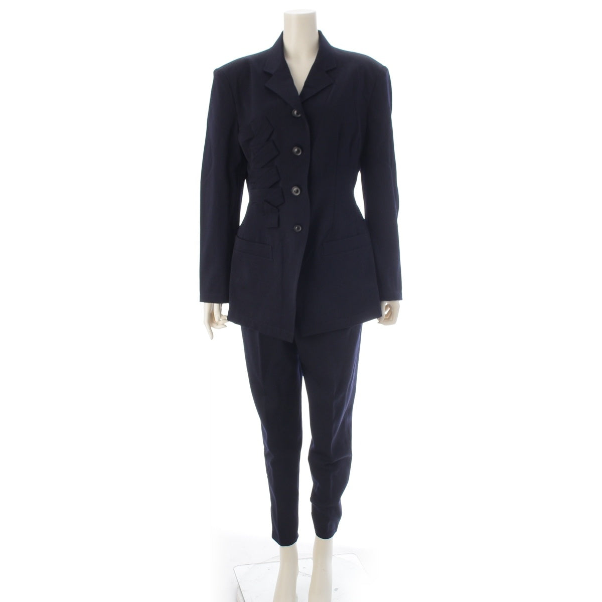 Y's wool Vintage early design 4-button jacket and trousers Pants setup YL-J38-112 YL-P04-140 Navy