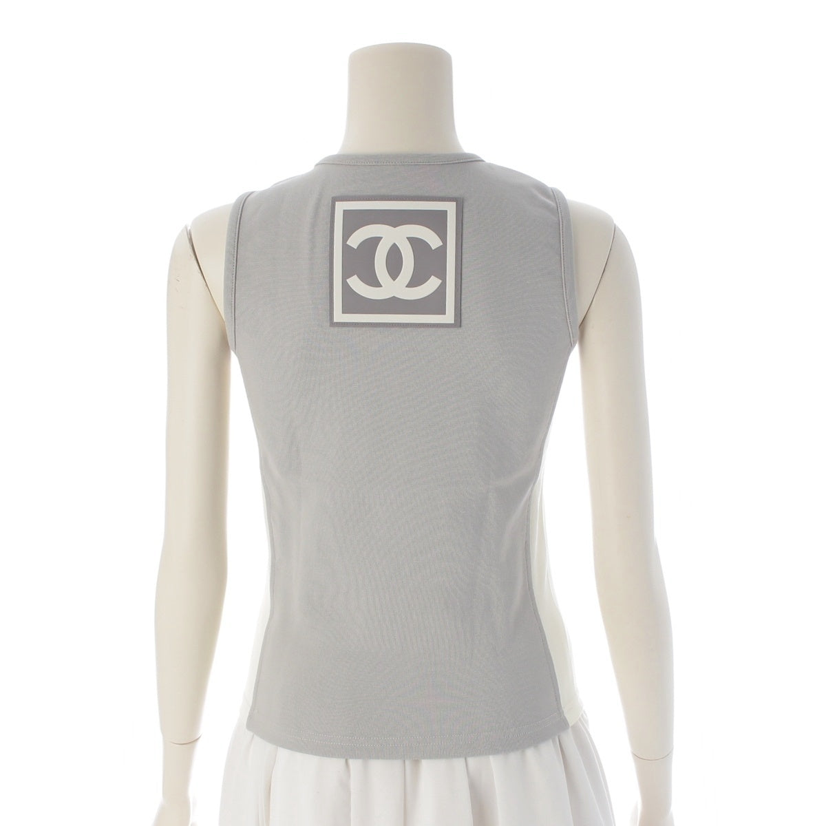 CHANEL Chanel sports logo Tank top tops P17603V09971 Ivoryx white 38