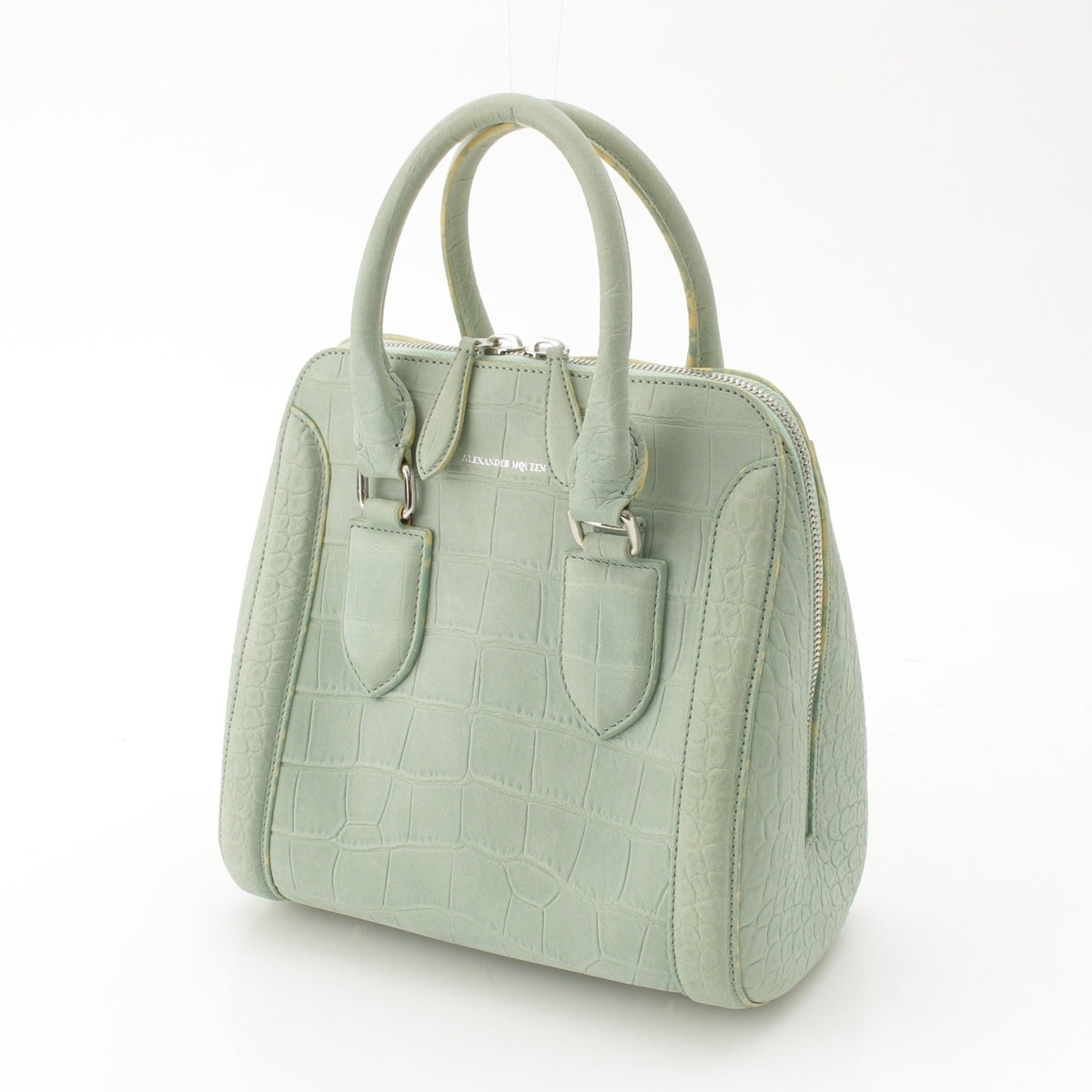 Alexander McQueen Heroine Small Nubuck crocodile embossed 2WAY Shoulder Handbag Green system
