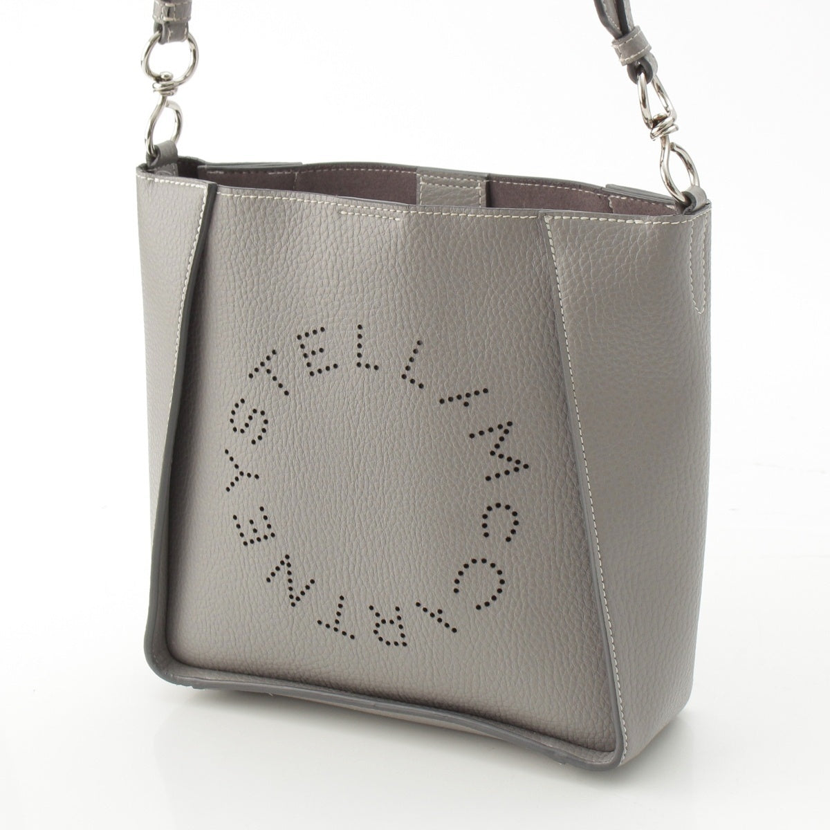Stella McCartney leather logo Shoulder Bag gray
