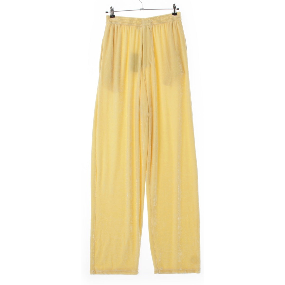 BALENCIAGA Rayon Velvet Easy Wide Track Pants 751017 Yellow XXS