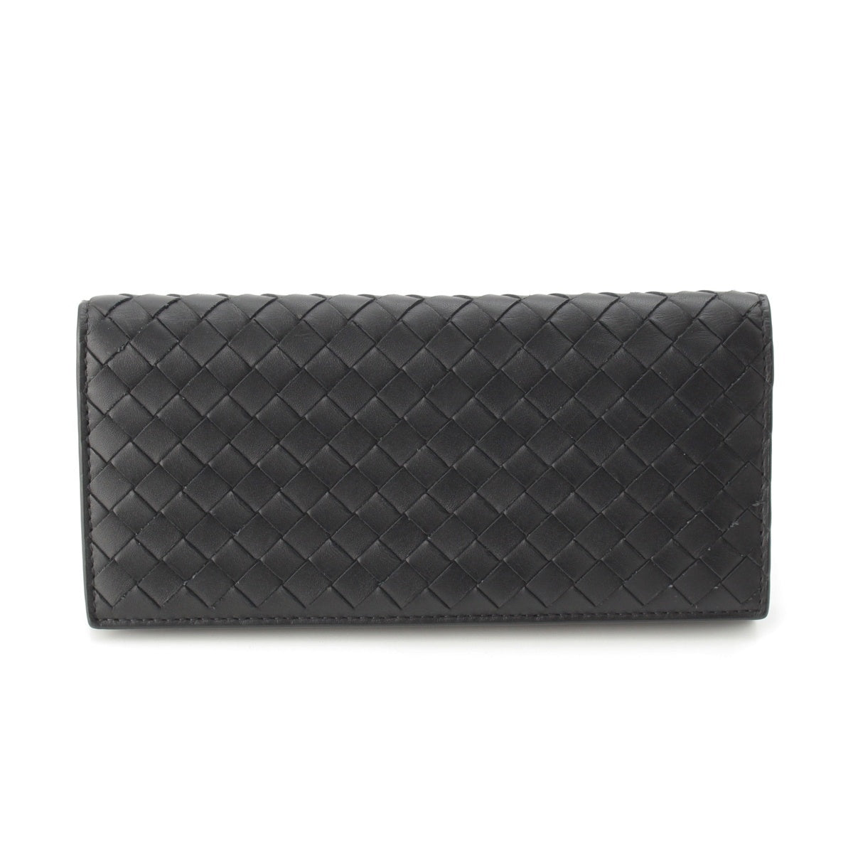 BOTTEGAVENETA INTRECCIATO Leather Purse Bill Compartment black