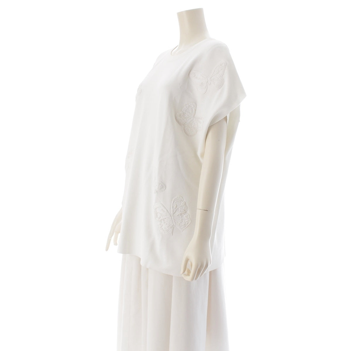 VALENTINO Cotton rayon Butterfly Bead Knit knit tops white L