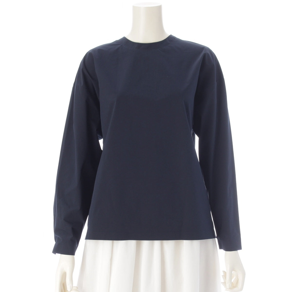 HYKE Back zip pullover blouse tops Navy 1 SMALL