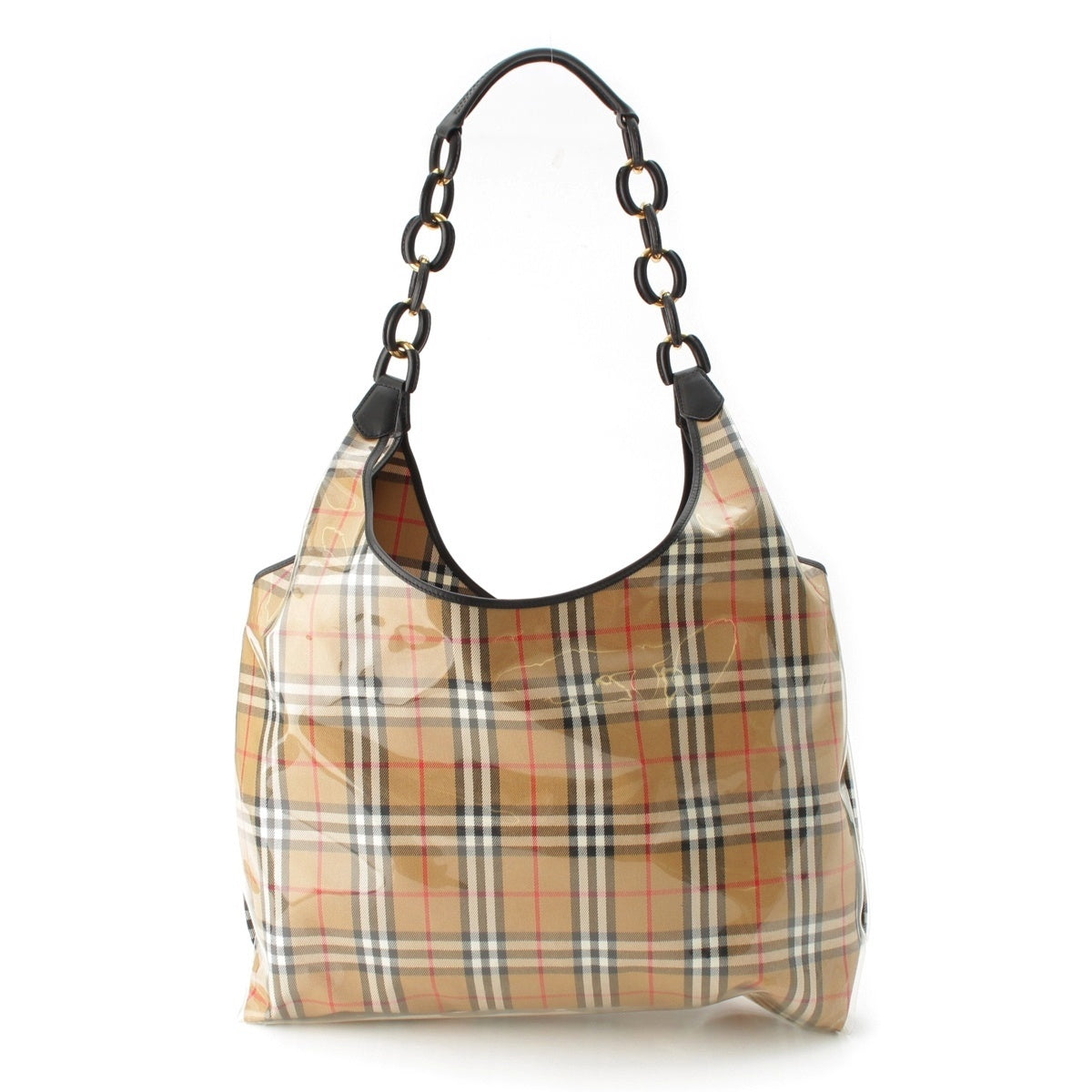 BURBERRY Plastics Clear Novacheck Tote Bag beige