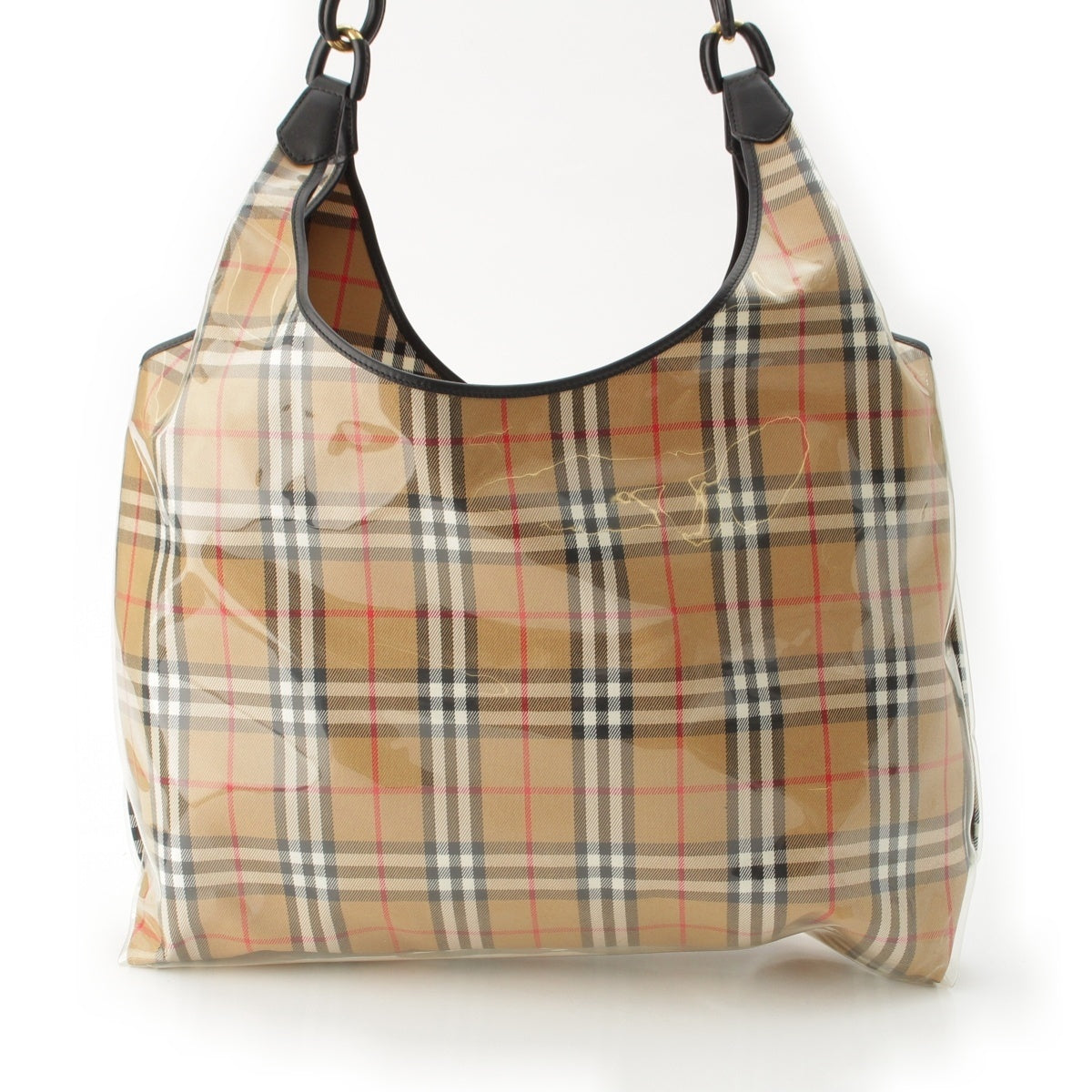 BURBERRY Plastics Clear Novacheck Tote Bag beige