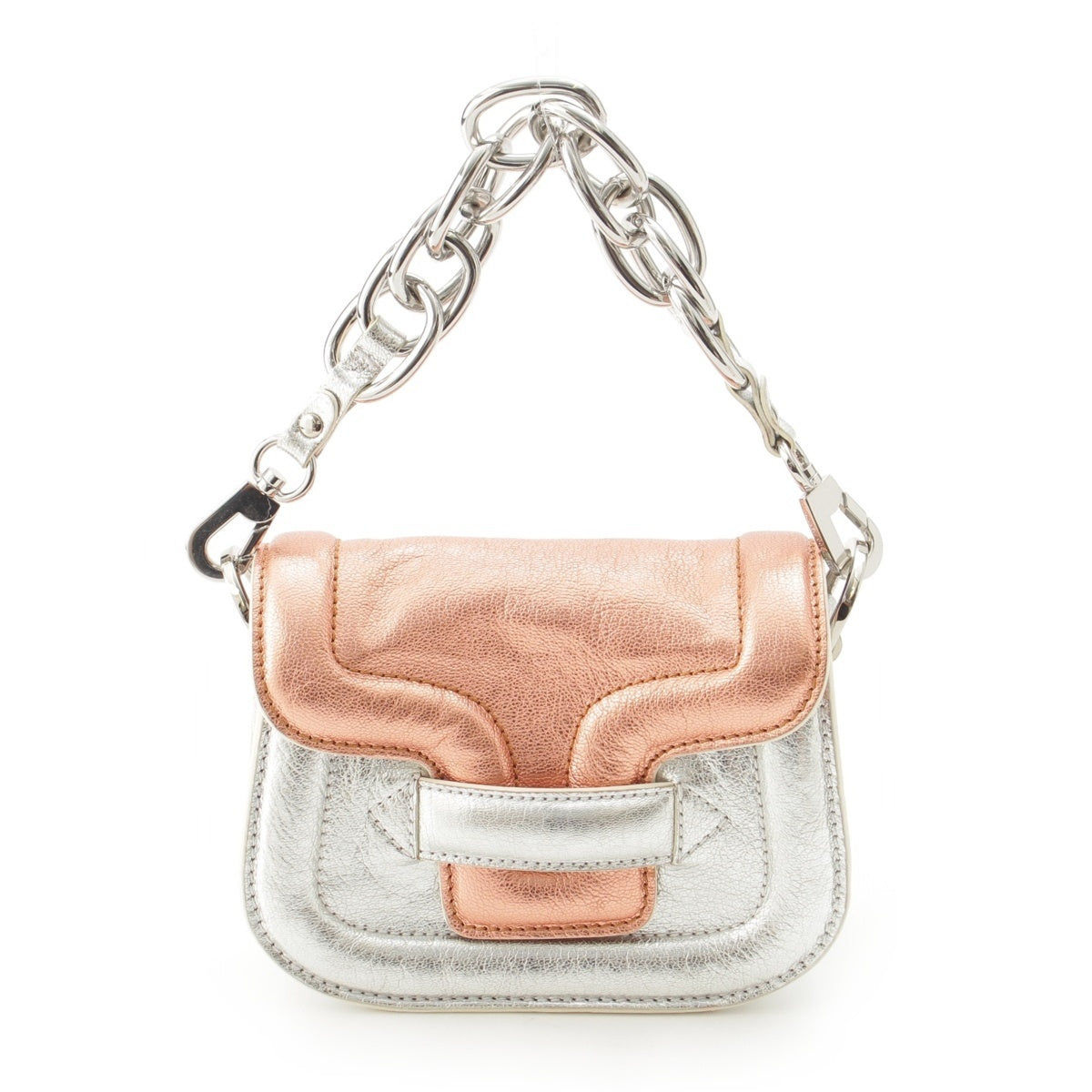 PIERRE HARDY Micro Alphaville leather 2WAY Shoulder Handbag Silver Bronze