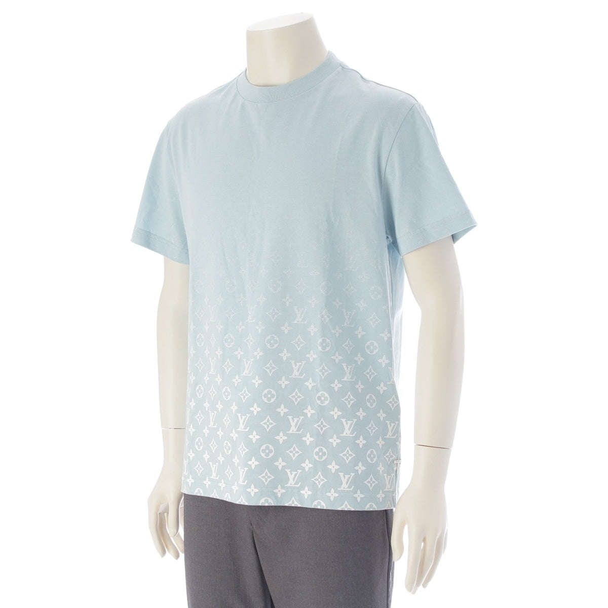 LOUIS VUITTON cotton Gradient Monogram Short sleeve T-shirt RM231Q Light blue S