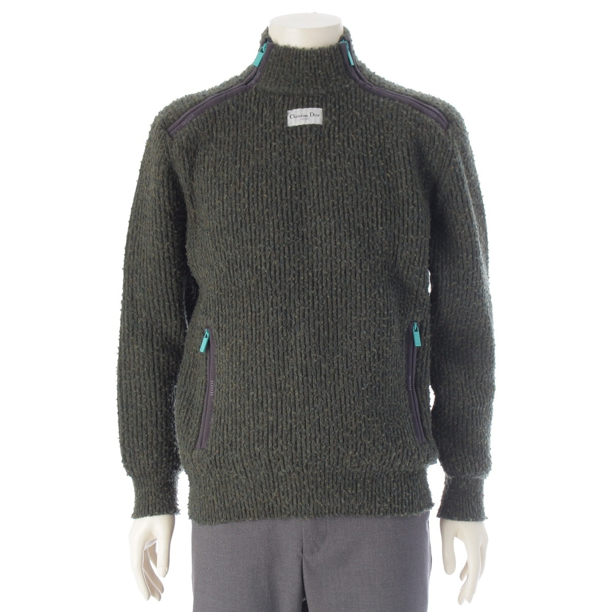 Christian Dior COUTURE wool Cansetino knit sweater tops 383M640AT547 Khaki green S