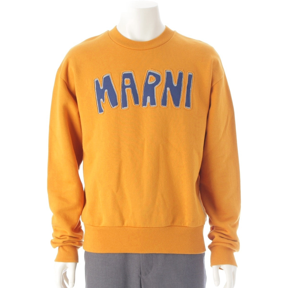 MARNI Brushed back logo sweat Pullover tops FUMU0074P5 yellow 44