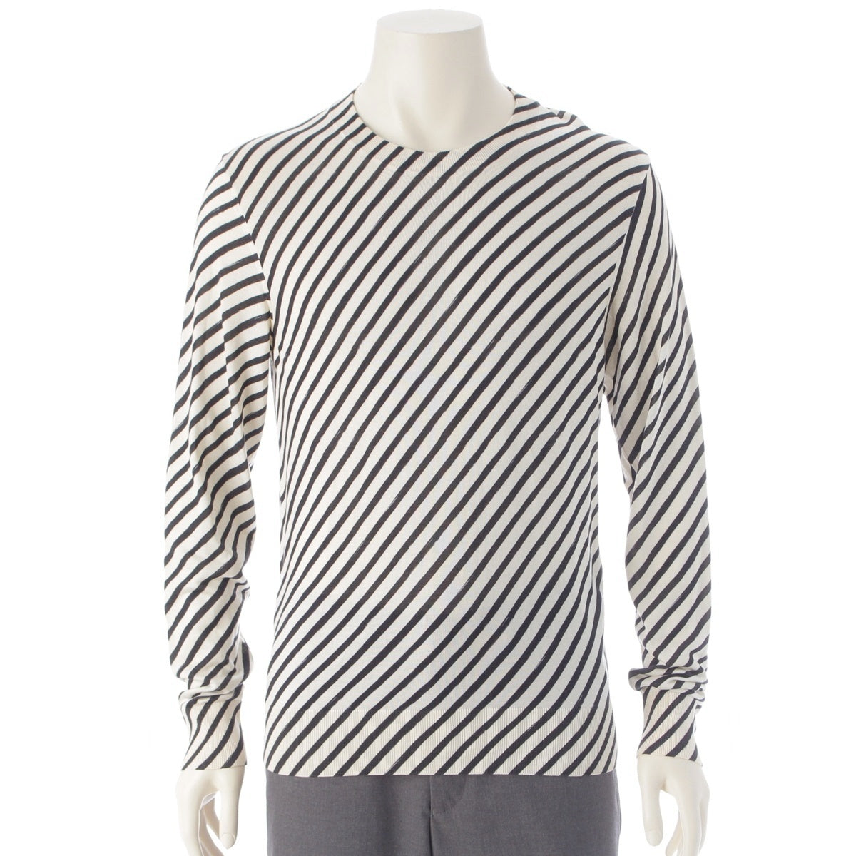 DOLCE&GABBANA silk Striped long sleeves knit tops GN057K Ivory system 46