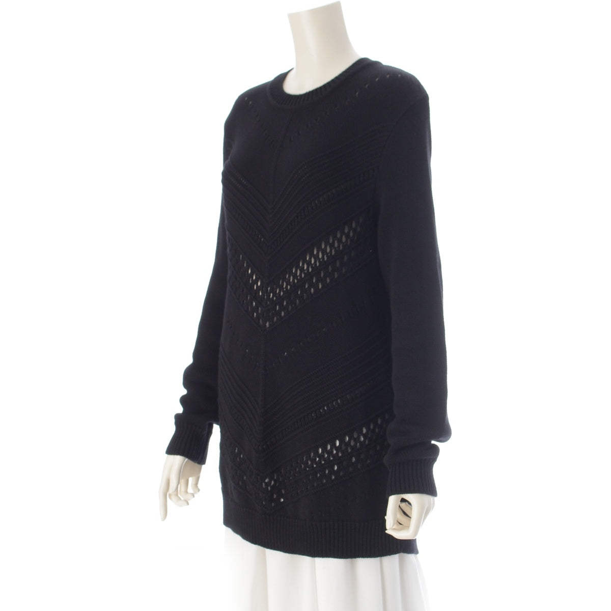 BALMAIN cotton knit sweater S7H6047M008 black S