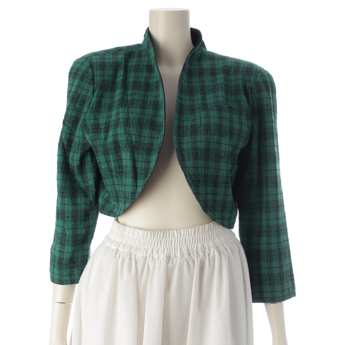 Dior Miss wool Vintage Tweed tailored jacket green M