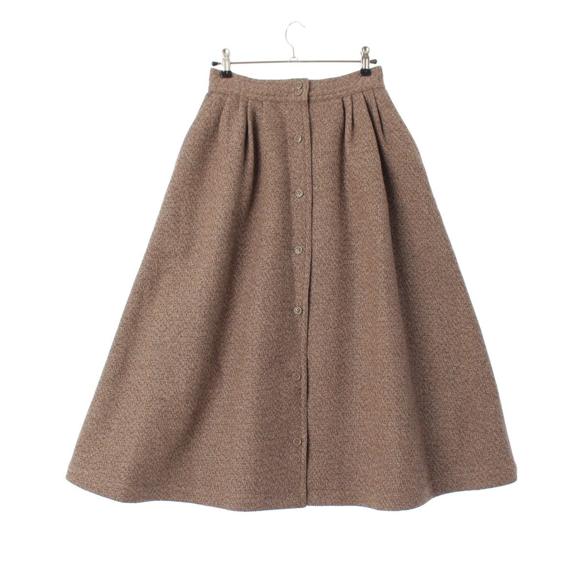 COMME des GARCONS 4-pleat front opening button skirt beige